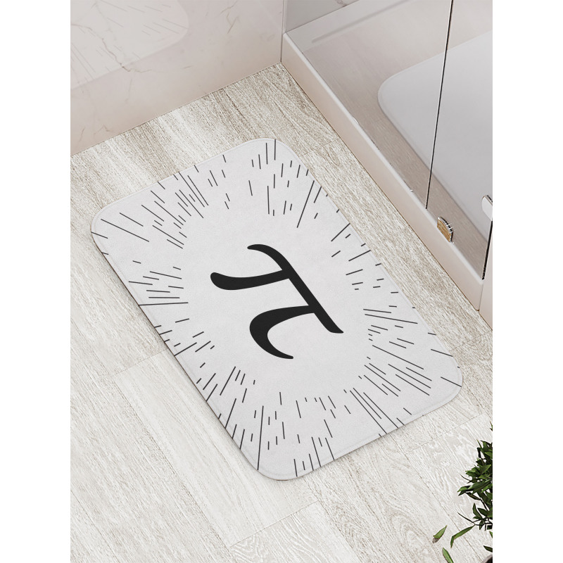 Monochromatic Simple Number Sign Bath Mat