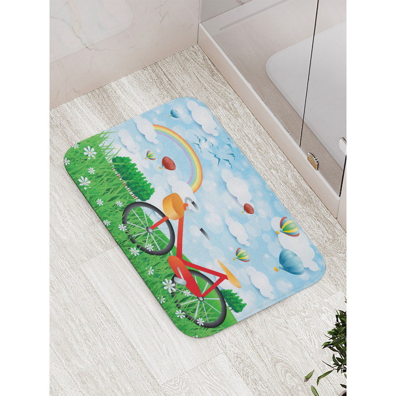 Spring Landscape with Bike Bath Mat