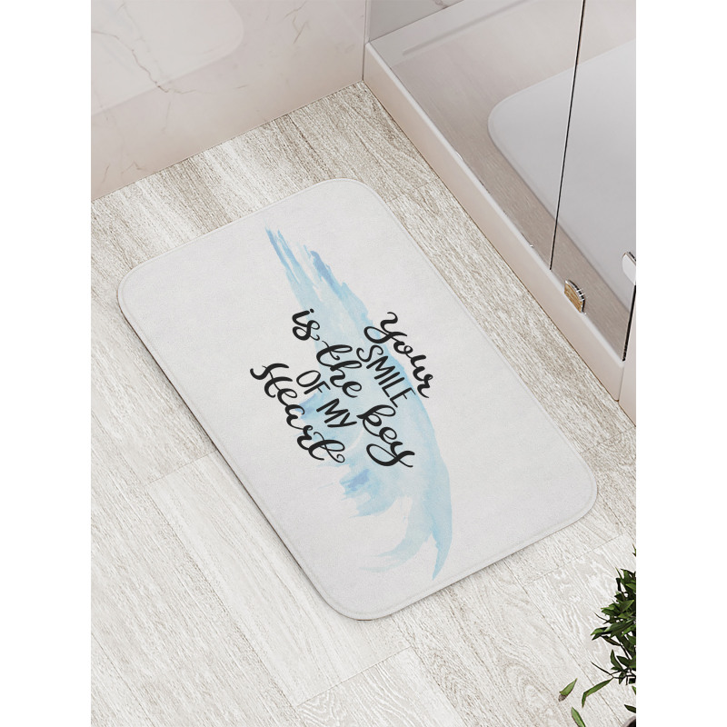 Romantic Words Brushstrokes Bath Mat