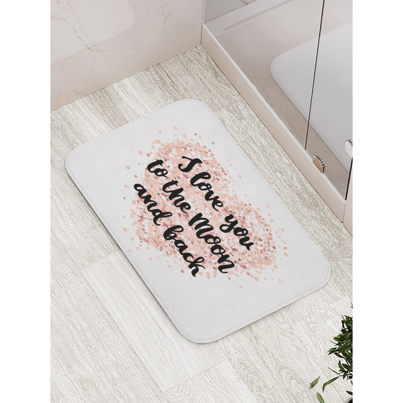 Love Words on Dotwork Heart Bath Mat