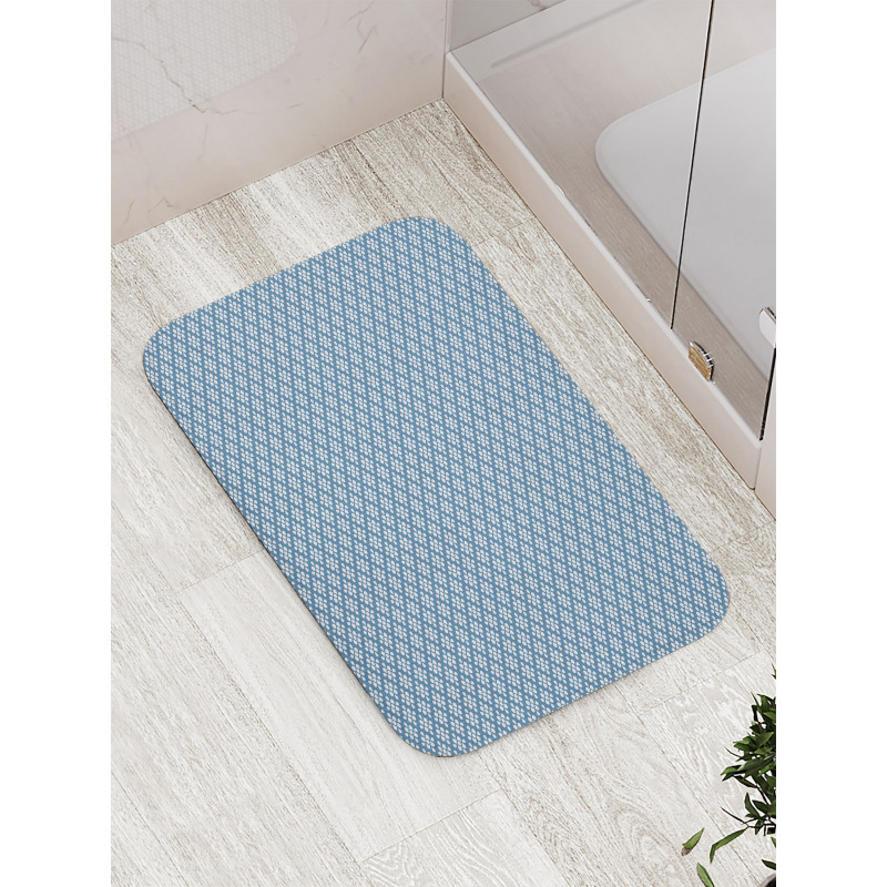 Symmetric Floral Motif Art Bath Mat