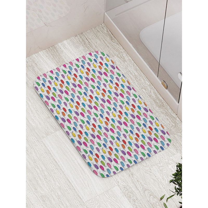 Funny Shelled Vivid Snails Bath Mat