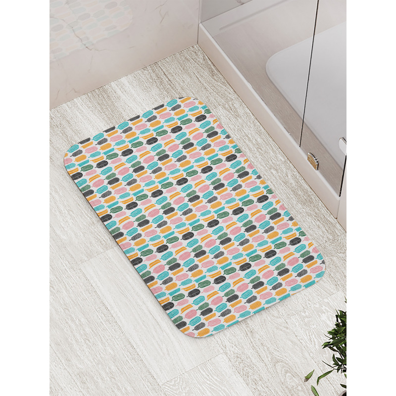 Minimal Ornamental Leaf Art Bath Mat