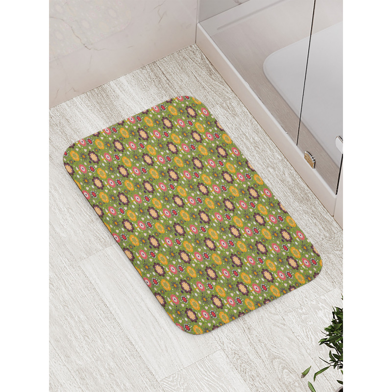 Spring Nature Flowers Bath Mat