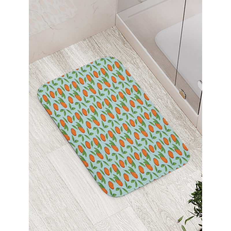 Mandarin Fruit and Leaves Bath Mat