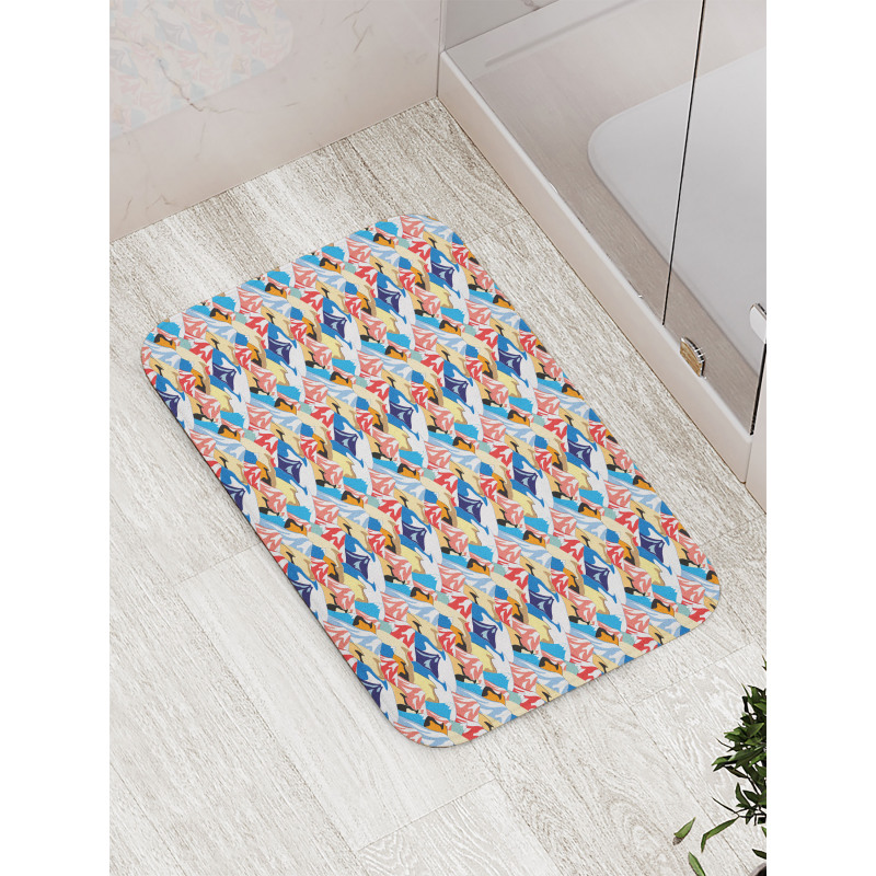 Colorful Abstract Peaks Bath Mat