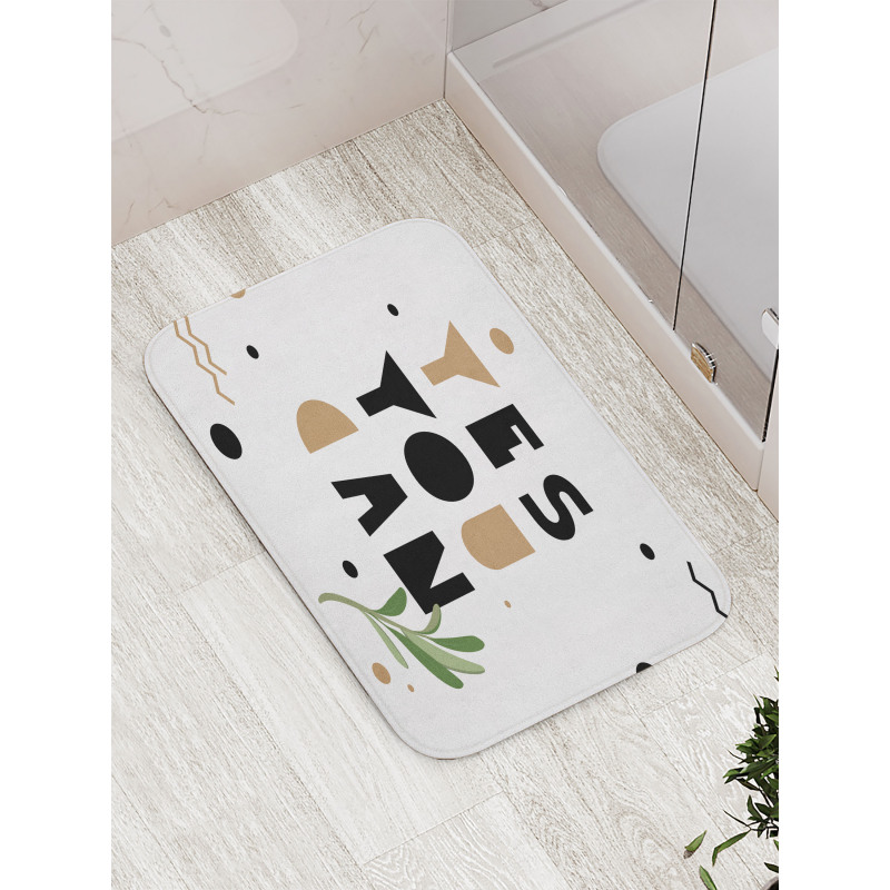 Encouraging Phrase Leaf Bath Mat