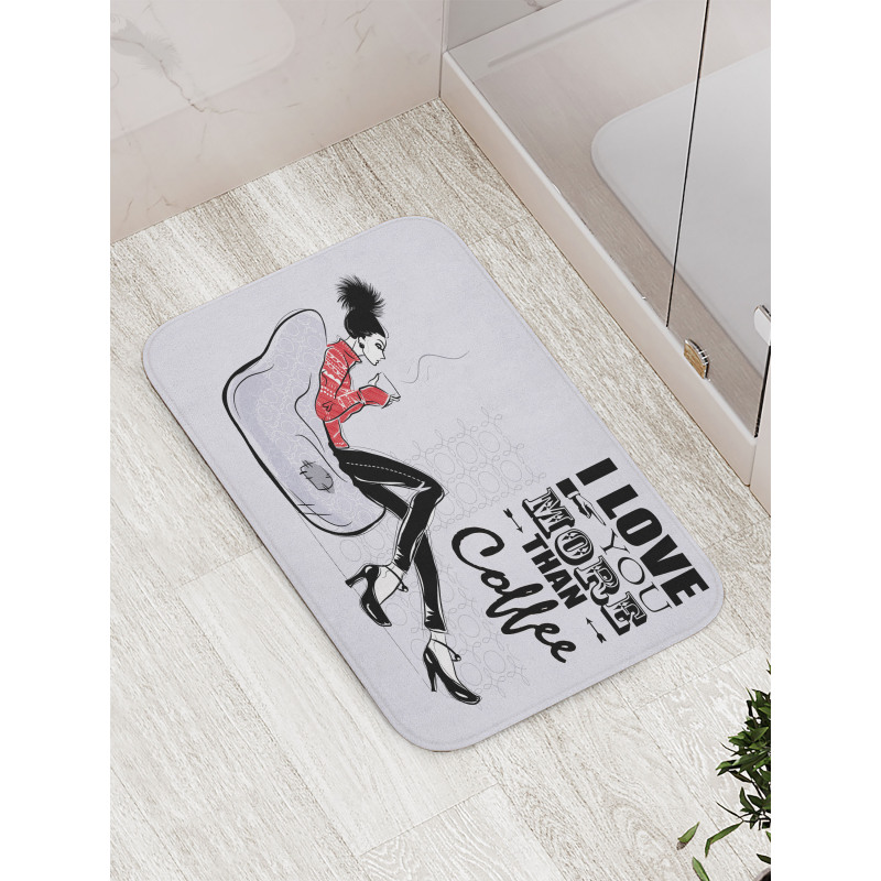 I Love You More than Coffee Bath Mat