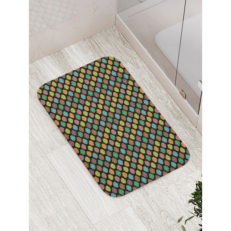 Colorful Leaf Designs Bath Mat