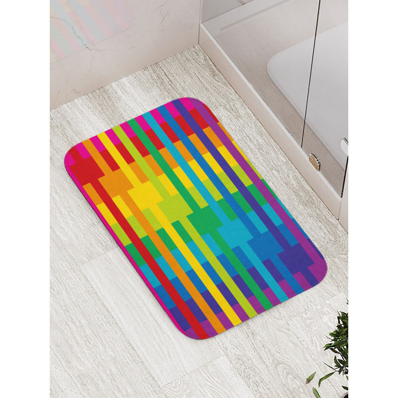 Vibrant Tones Multicolored Bath Mat