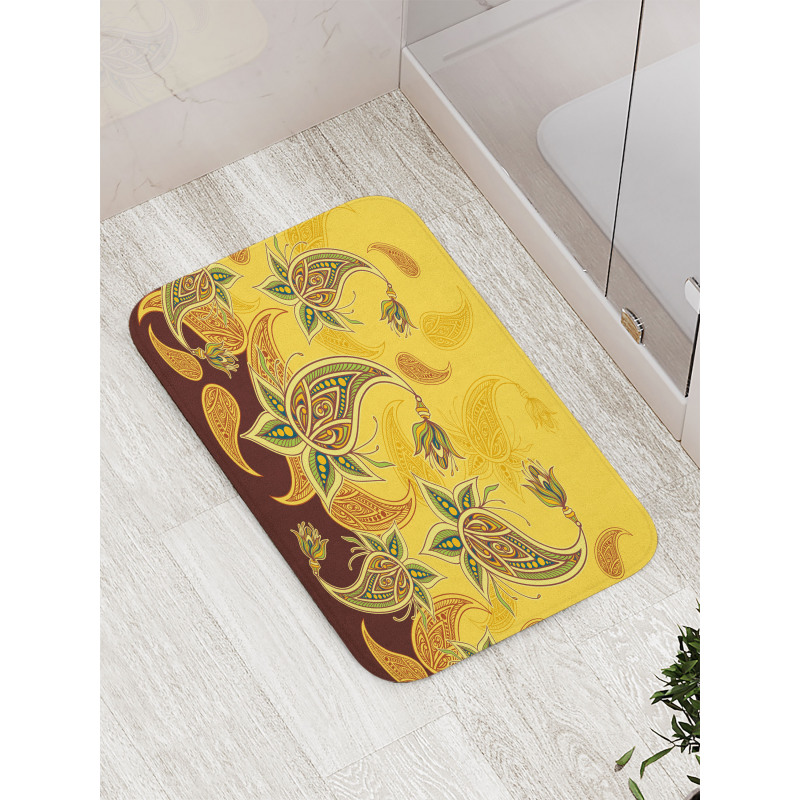 Turkish Floral Ornaments Bath Mat