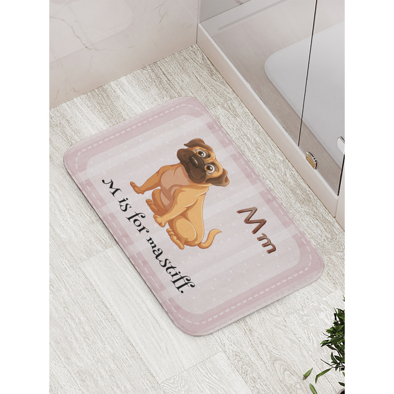 Cartoon English Mastiff Bath Mat