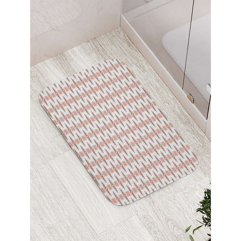 Bohemian Leaves and Triangles Bath Mat