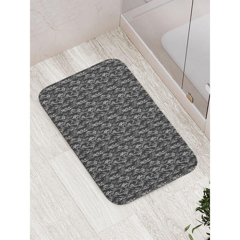 Monotone Garden Artwork Bath Mat