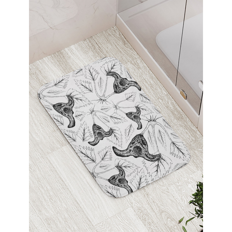 Leaves and Water Caltrop Bath Mat