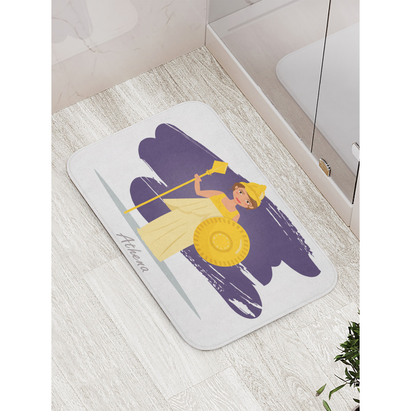 Calligraphic Lady in Armour Bath Mat