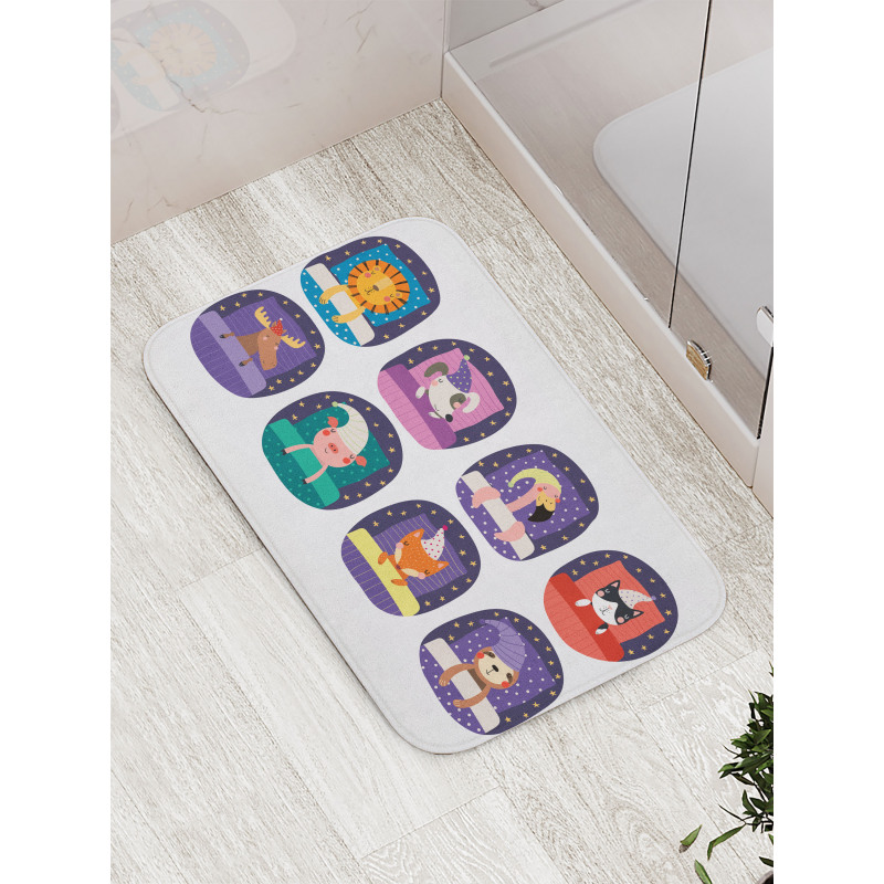 Pattern Sleeping Animal Bath Mat