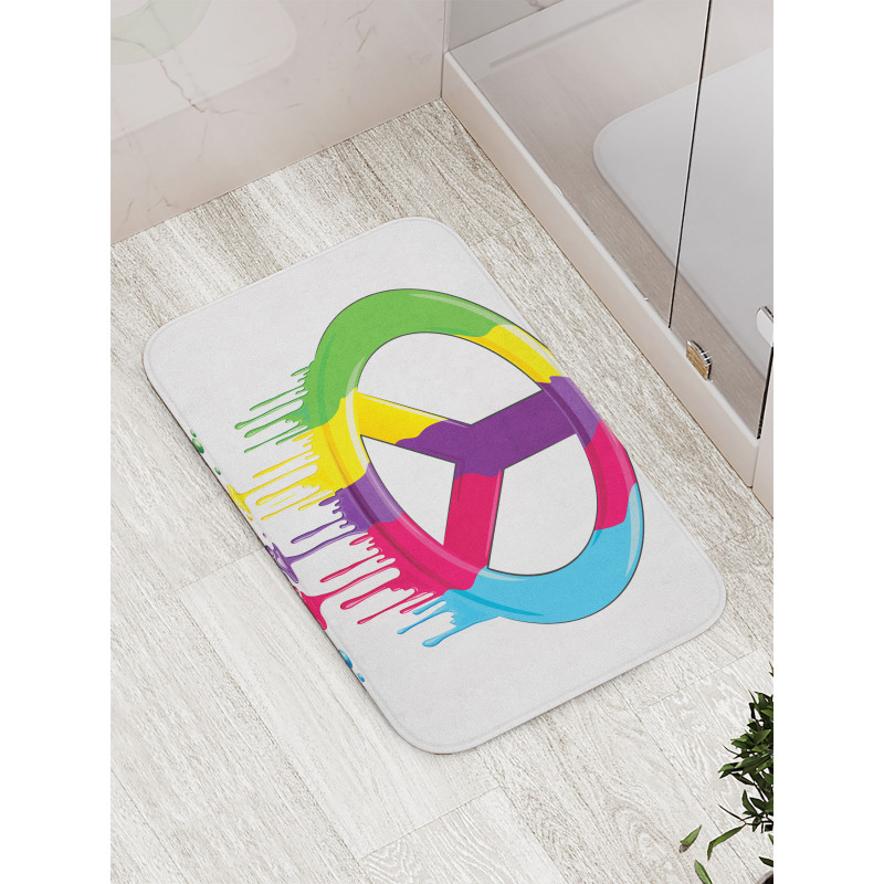 Peace Themed Bath Mat