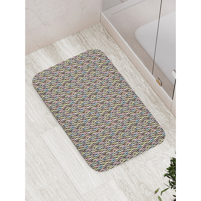 Creative Pastel Grid Art Bath Mat