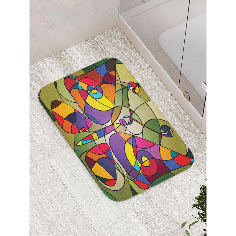 Abstract Butterfly Art Bath Mat