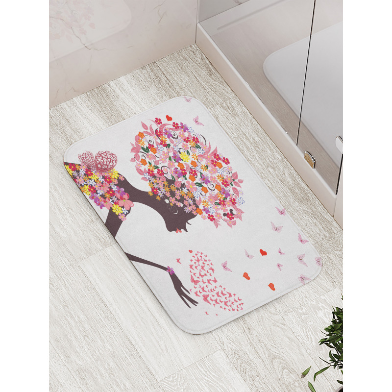 Butterflies Blossoms Bath Mat