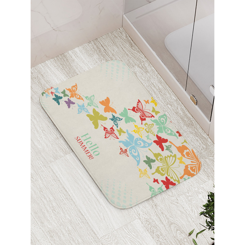 Butterfly Dots Timber Bath Mat