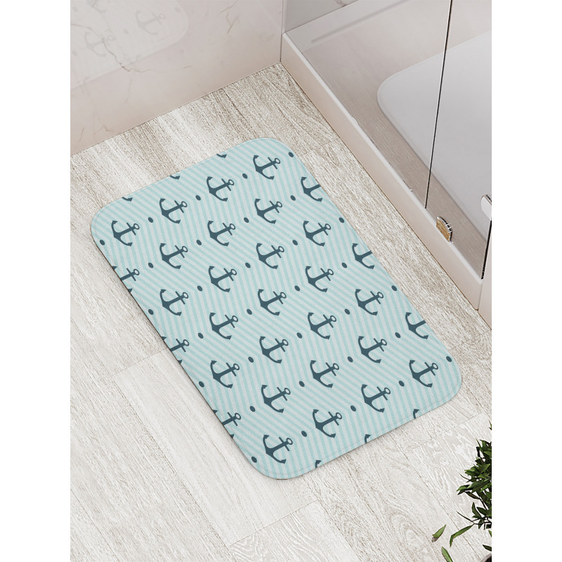 Zigzag Chevron Anchors Bath Mat