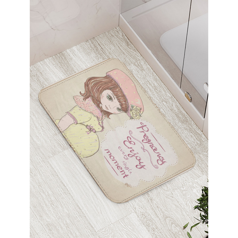 Pregnancy Themed Slogan Bath Mat