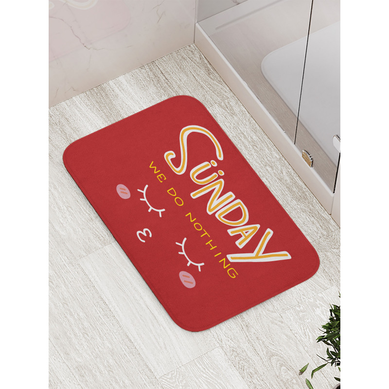 Funny Sunday Saying Bath Mat