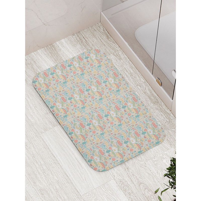 Pastel Organic Food Bath Mat