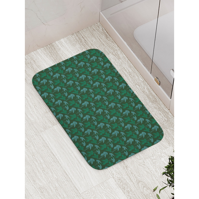 Growth Jungle Leaves Motif Bath Mat