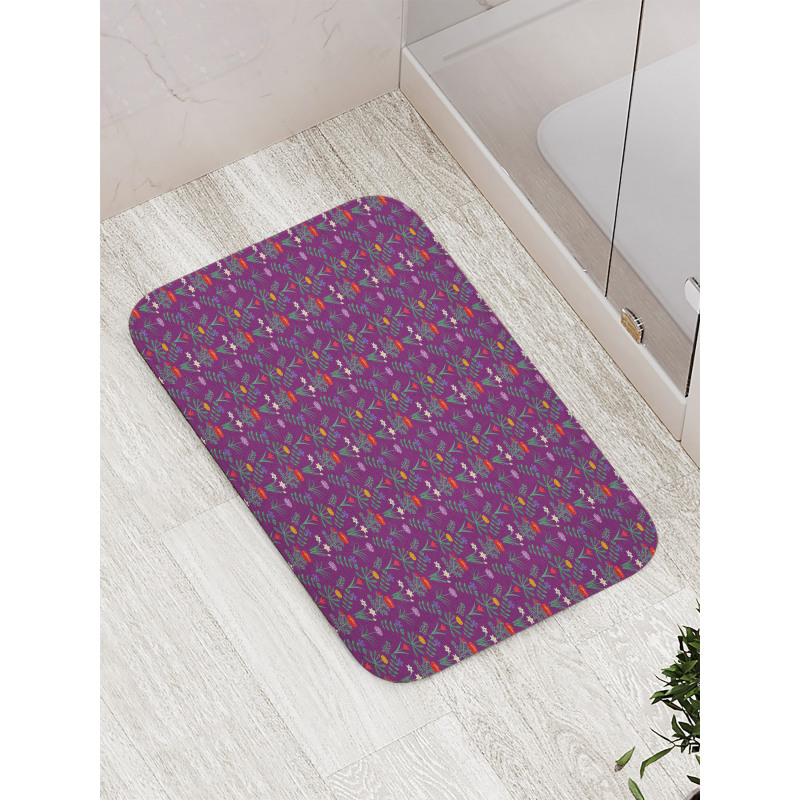 Various Spring Flowers Bath Mat