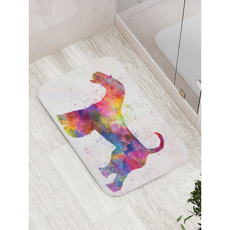 Funny Watercolor Terrier Bath Mat