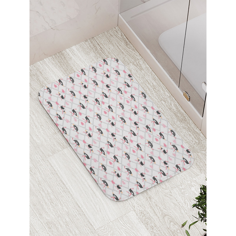 Tropical Palm Leaves Motifs Bath Mat