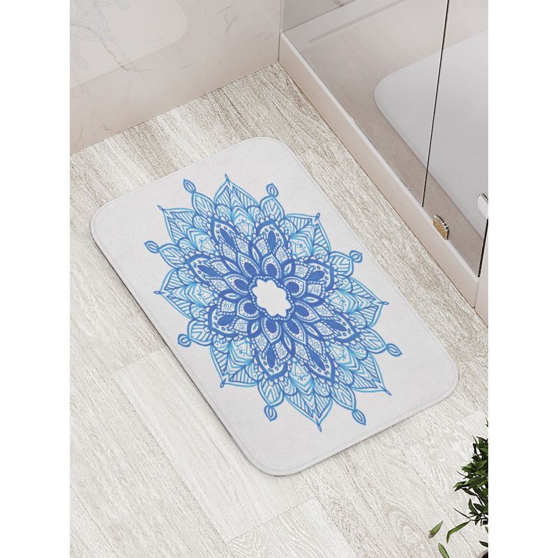 Ethnic Ornament Flower Bath Mat