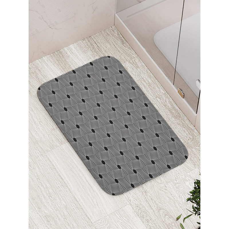 Spiraling Effect Hexagons Bath Mat