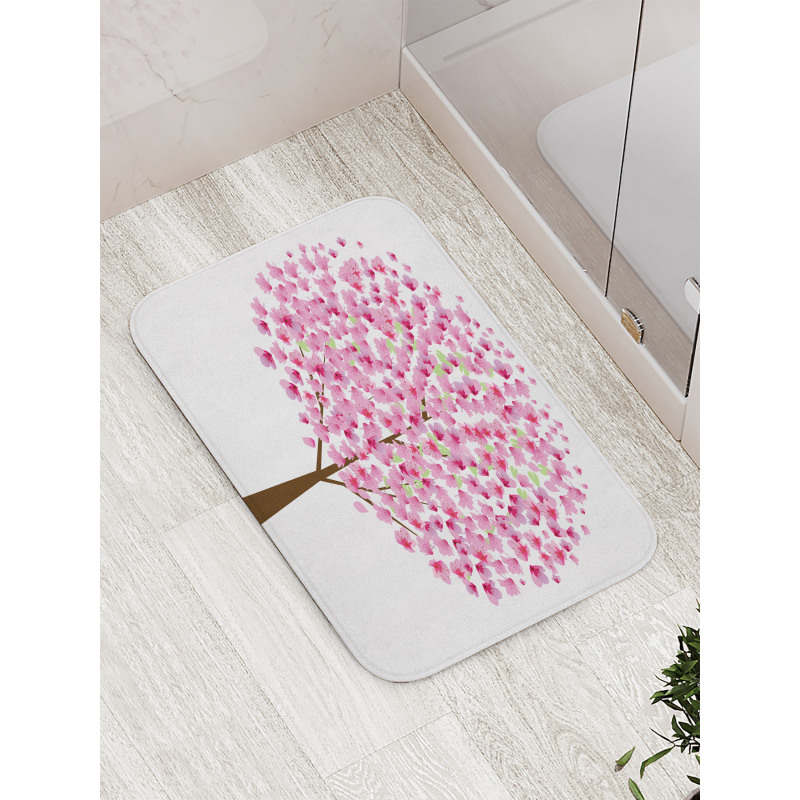 Simple Cherry Tree Blossom Bath Mat