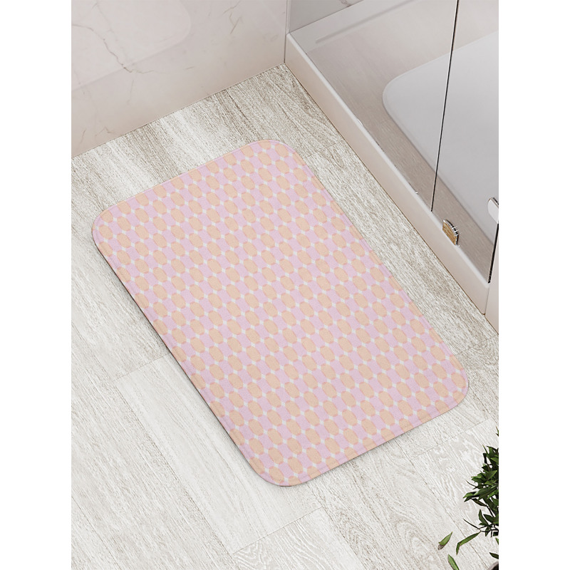 Blush Tones Oval Geometric Bath Mat