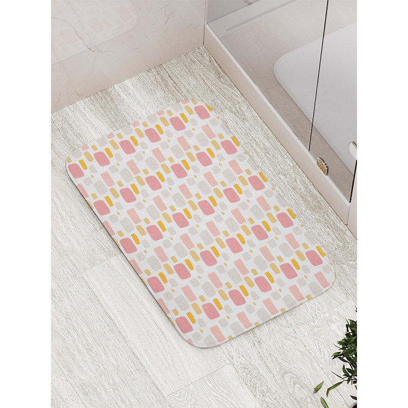 Sketchy Shapes Pastel Tone Bath Mat