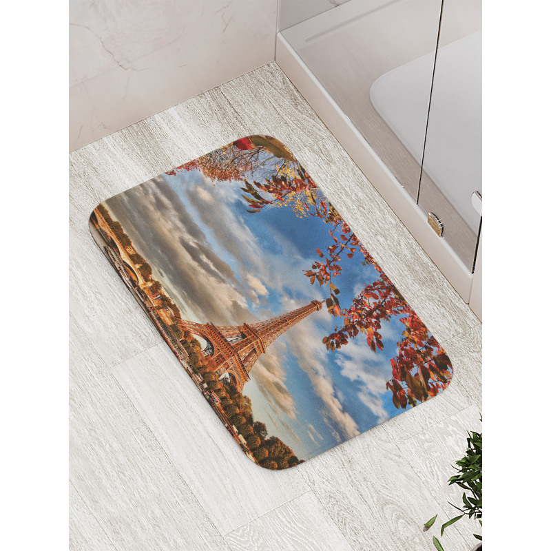 Eiffel Tower with Boat Bath Mat