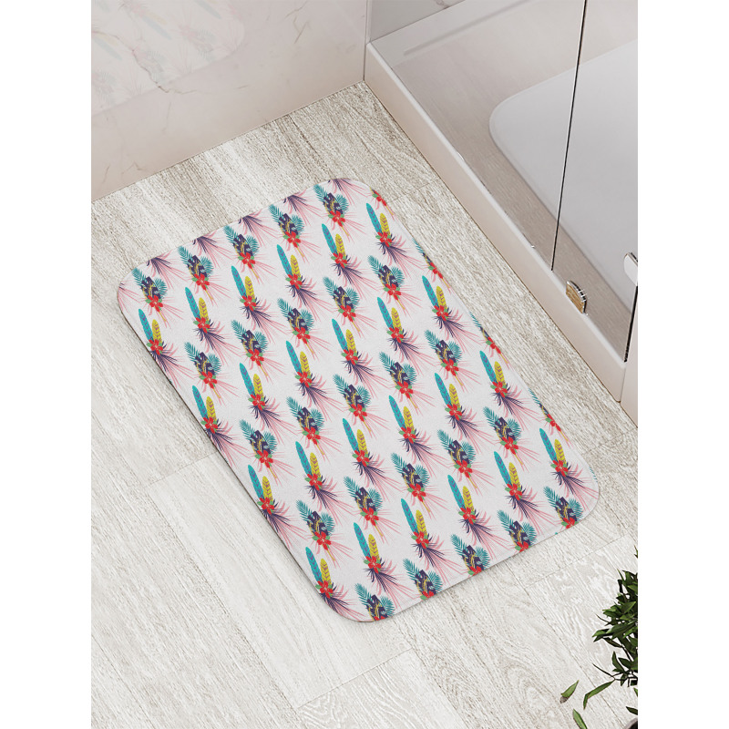 Tropical Leaves Wild Flower Bath Mat