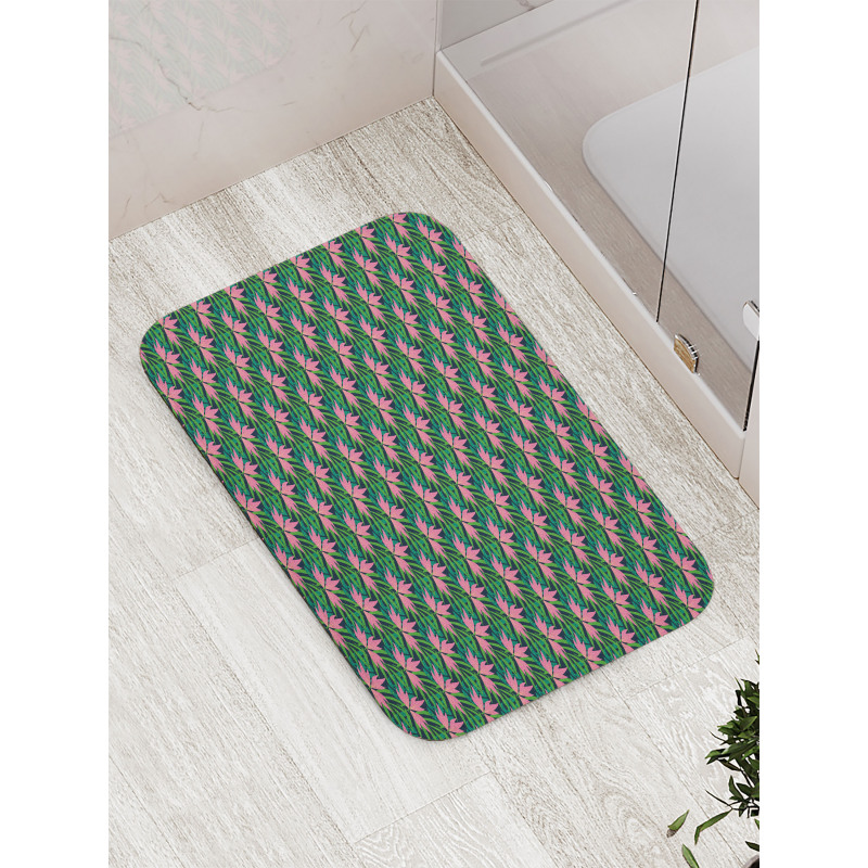 Tropical Monstera Flowers Bath Mat