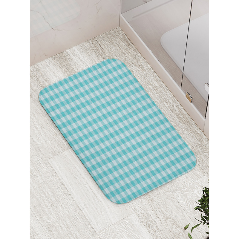 Soft Tones Checkered Bath Mat