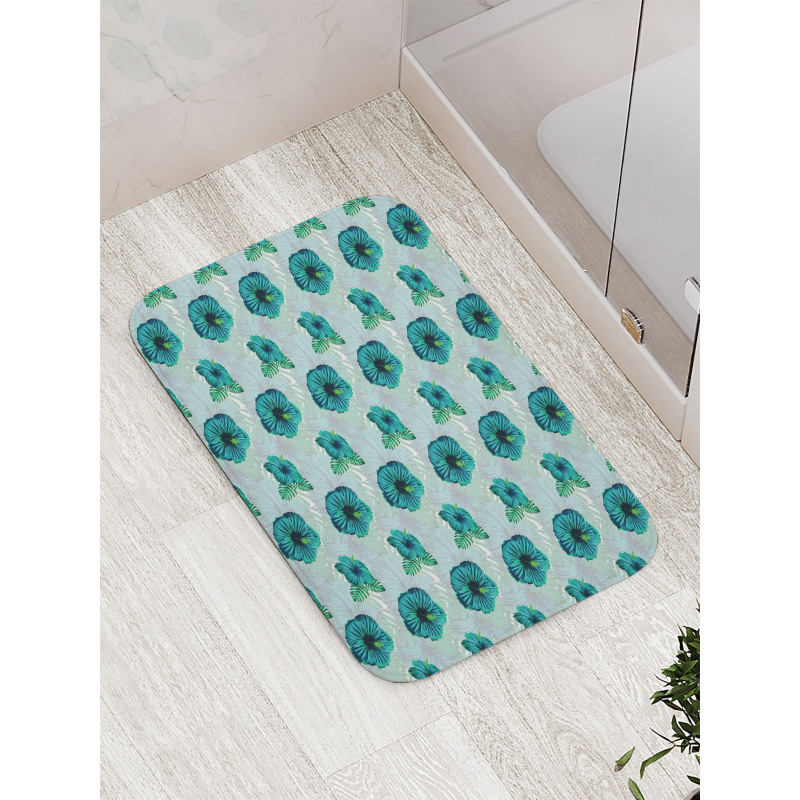 Hawaiian Jungle Hibiscus Bath Mat