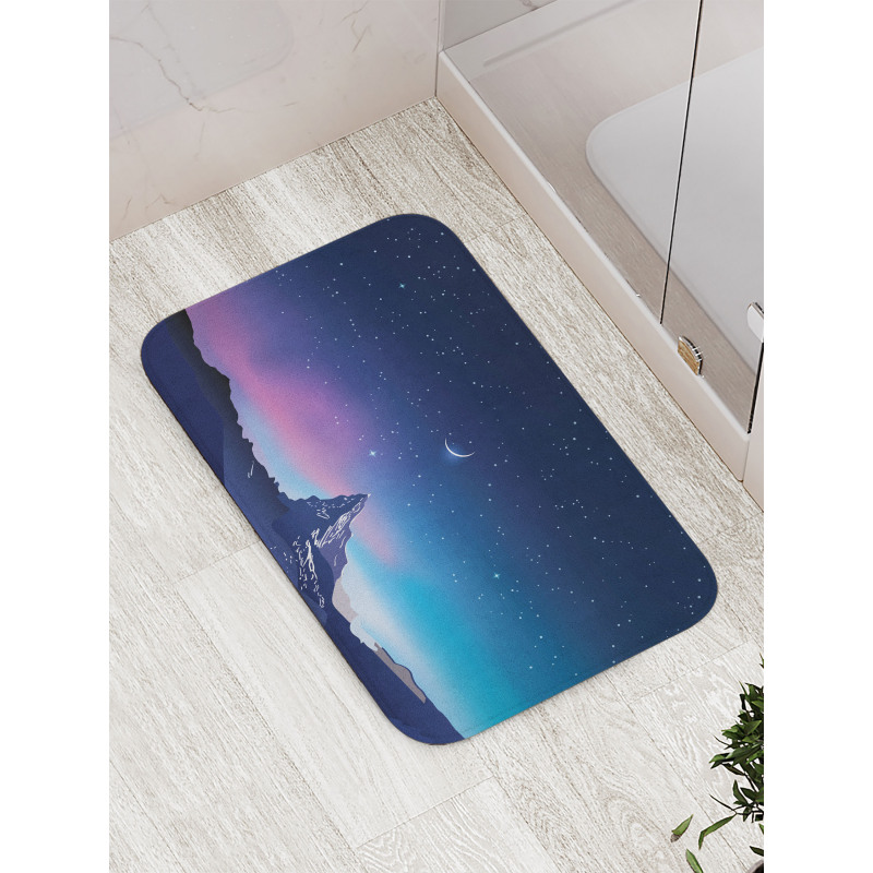 Aurora Borealis Mountain Bath Mat