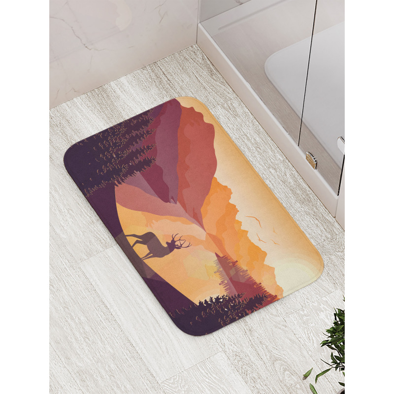 Bird Mountain Reindeer Bath Mat