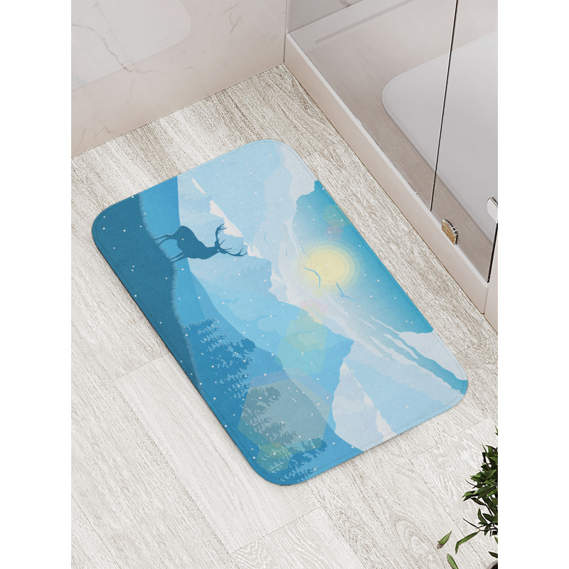 Mountain Fauna Sunrise Bath Mat