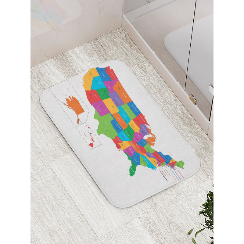 USA Map with States Bath Mat