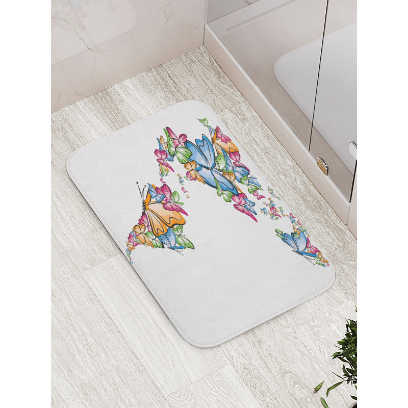 America World Love Map Bath Mat