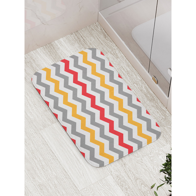 Abstract Retro Chevron Bath Mat